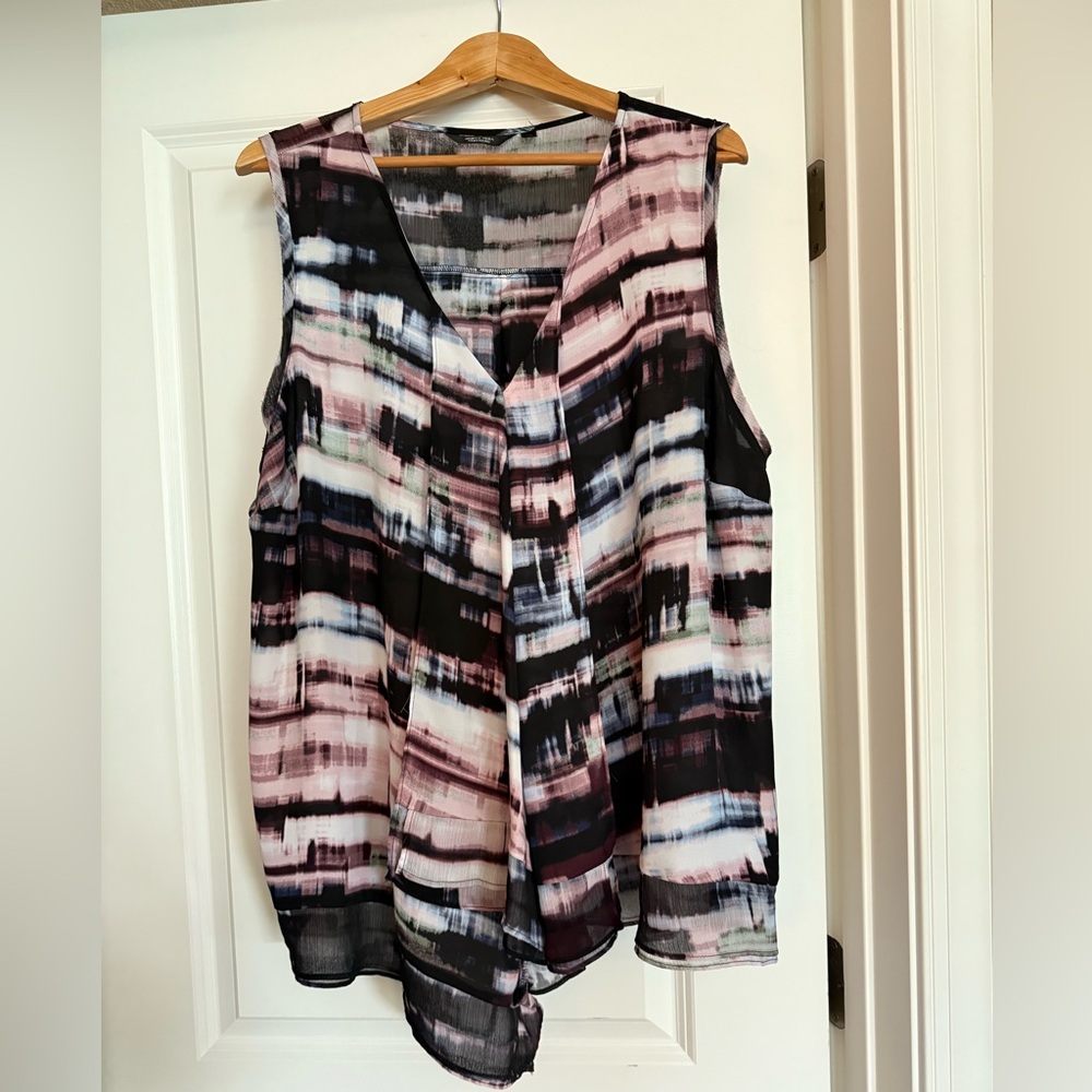 Simply Vera Vera Wang Sleeveless Blouse - Black, Pink, White
